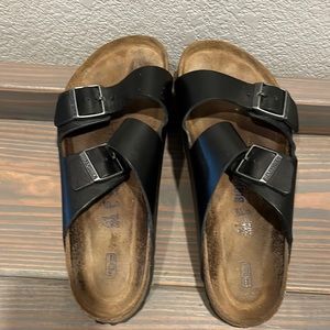 Black leather Birkenstock Arizona style